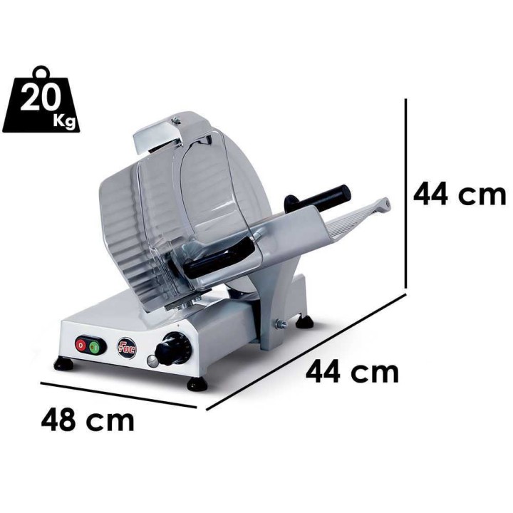 FAC F 300 R sähköinen lihaleikkuri, 220 W, 300 mm terä, kiinteä teroitin