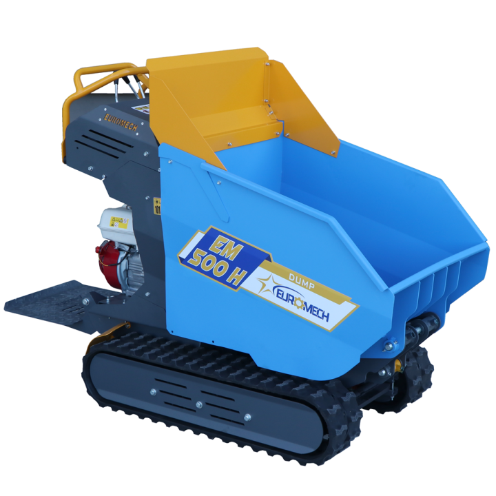 EM500H Dump telaketjudumper Honda GX200 500 kg hydraulinen kippilava