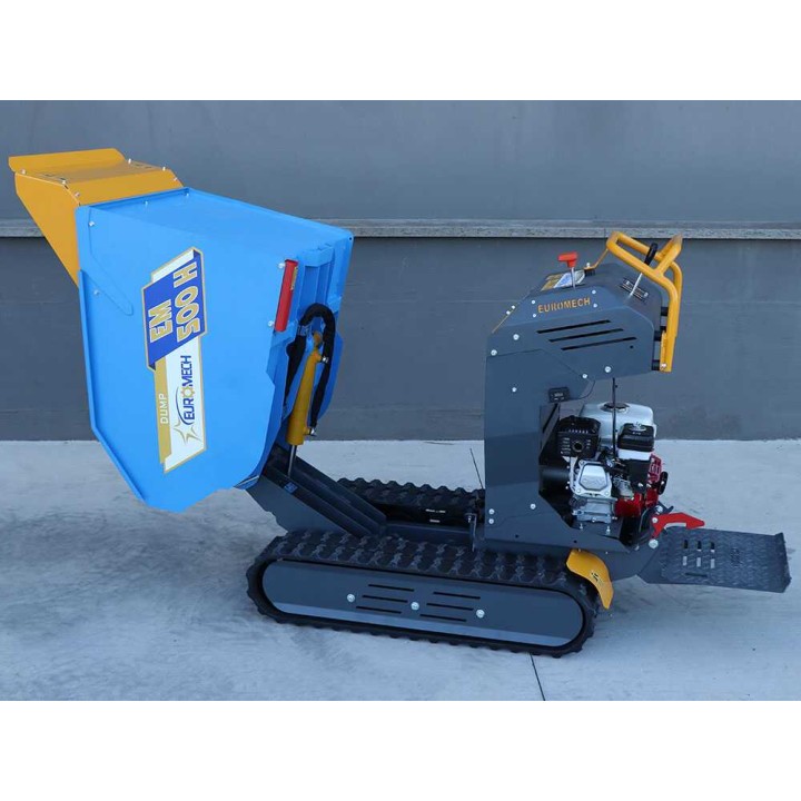 EM500H-Dump telaketjudumper, Honda GX200, 500 kg, hydraulinen kippilava