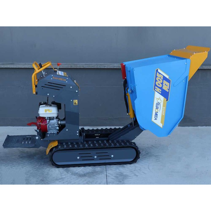 EM500H-Dump telaketjudumper, Honda GX200, 500 kg, hydraulinen kippilava