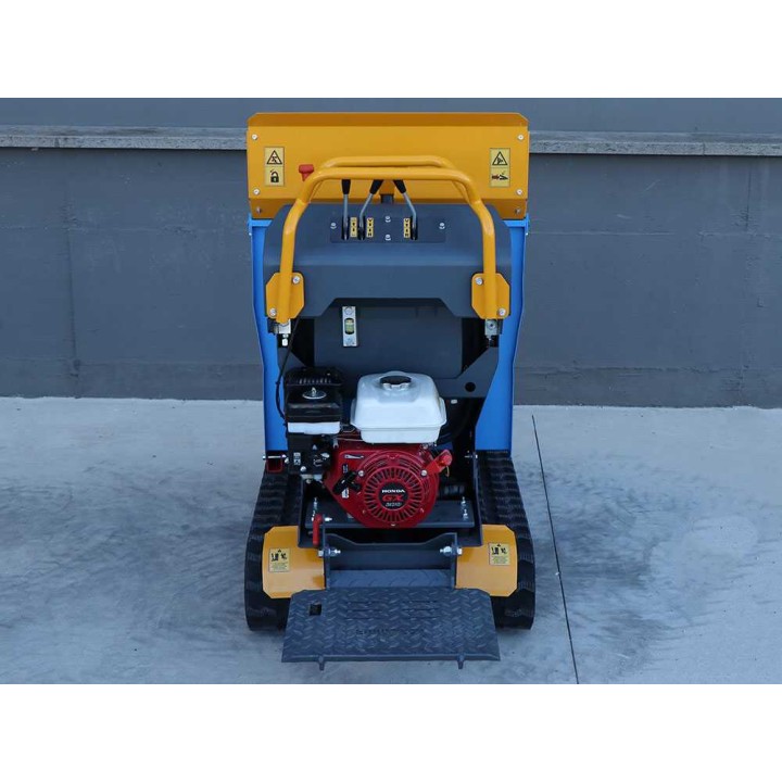 EM500H-Dump telaketjudumper, Honda GX200, 500 kg, hydraulinen kippilava