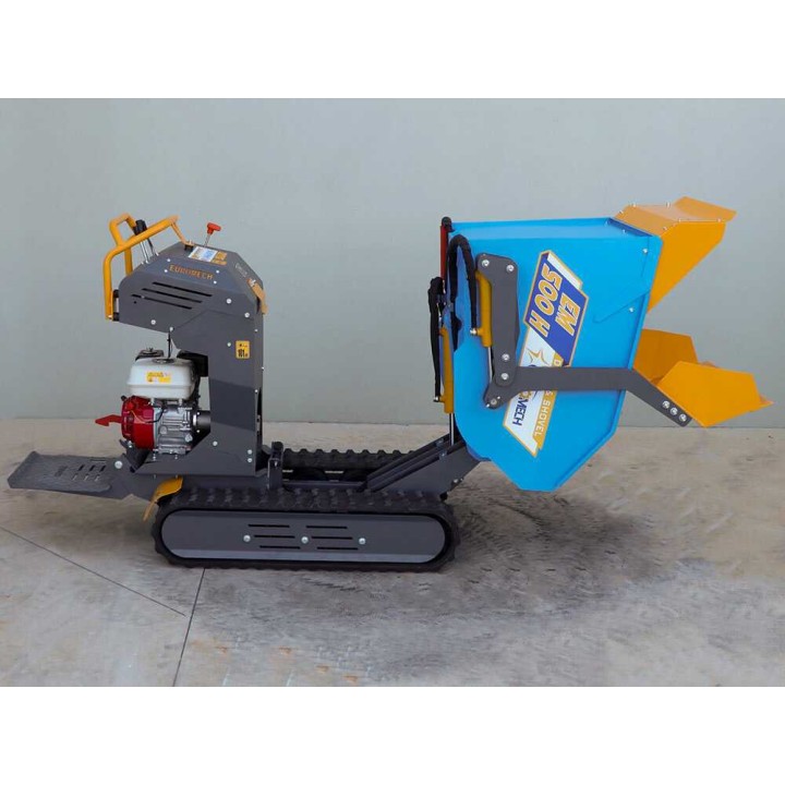 EuroMech EM500H-Dump & Shovel telaketjukuljetin, Honda GX200, 500 kg