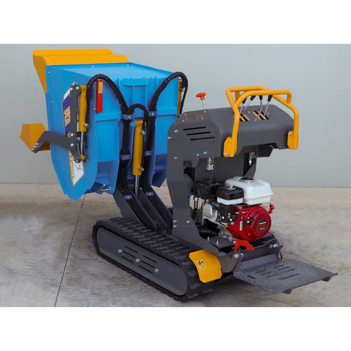 EuroMech EM500H-Dump & Shovel telaketjukuljetin, Honda GX200, 500 kg