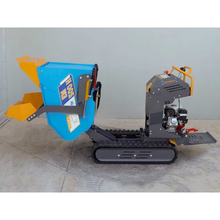 EuroMech EM500H-Dump & Shovel telaketjukuljetin, Honda GX200, 500 kg