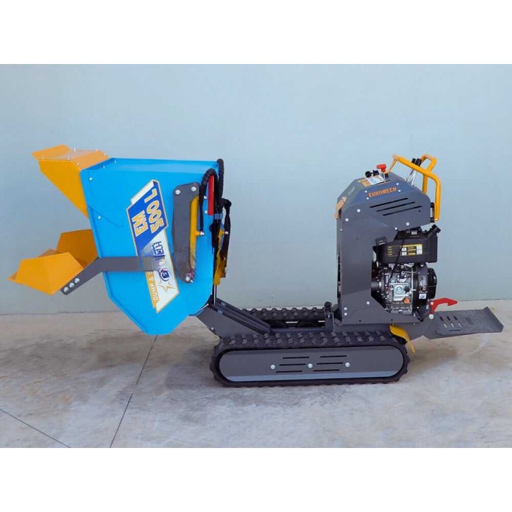 EM500L-Dump & Shovel hydraulinen telaketjudumper, 500 kg, 6,5 HP diesel, kuormauslapio