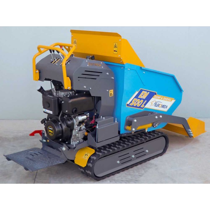 EM500L-Dump & Shovel hydraulinen telaketjudumper, 500 kg, 6,5 HP diesel, kuormauslapio