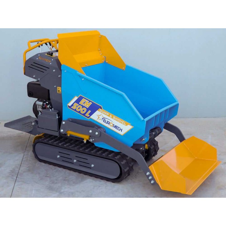 EM500L-Dump & Shovel hydraulinen telaketjudumper, 500 kg, 6,5 HP diesel, kuormauslapio