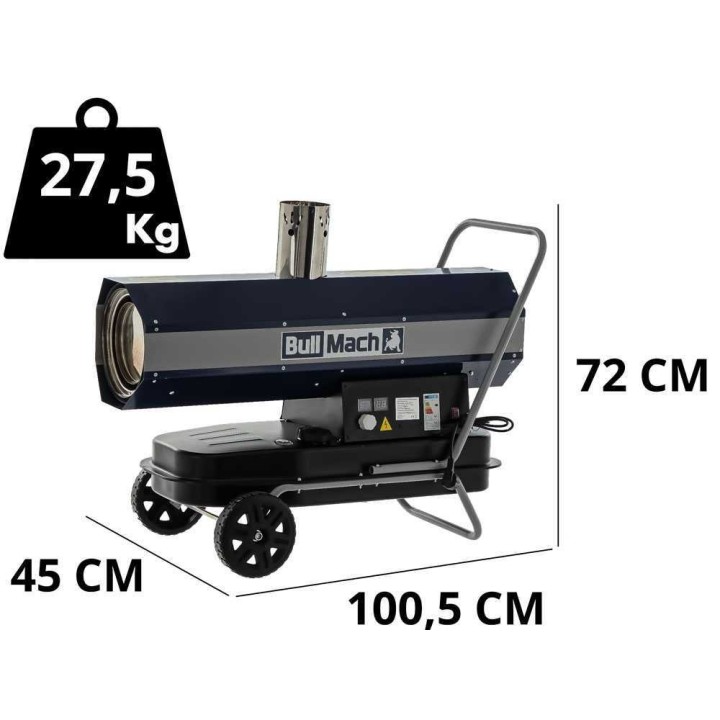 BullMach BM-IDH 30 KW dieselkäyttöinen lämminilmakehitin, epäsuora lämmitys, 230 V