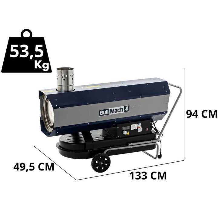 BullMach BM-IDH 50 dieselkäyttöinen lämminilmakehitin, 50 kW, epäsuora palaminen