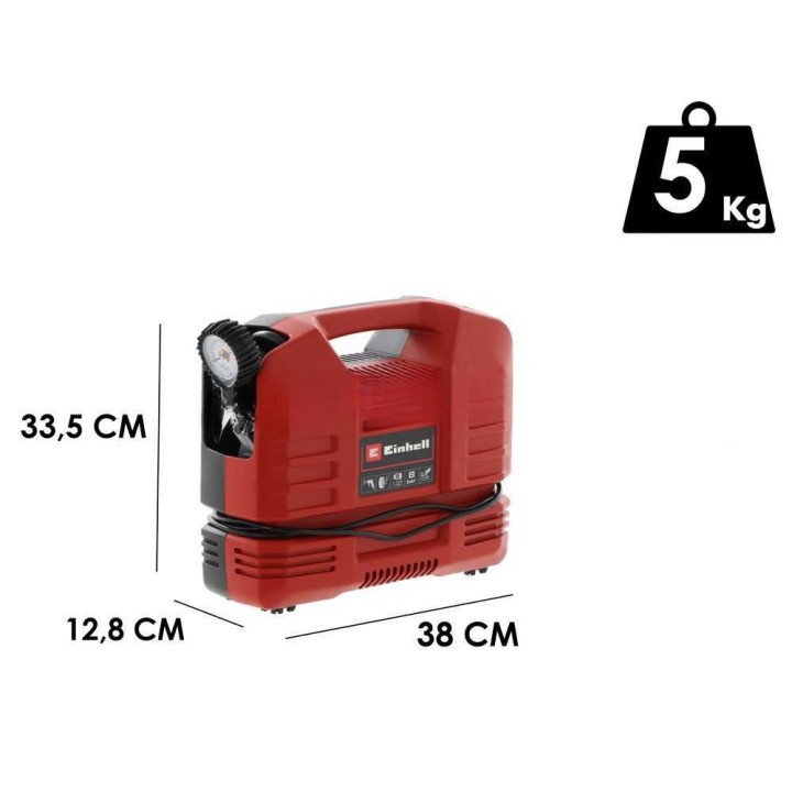 Einhell TC-AC 190 kannettava kompressori, 8 bar, 190 l/min, 1 100 W, 230 V