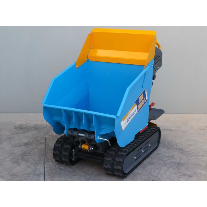 EM500L-Dump telaketjukuljetin, dumper-lava 500 kg, 6,5 HP diesel, hydraulinen kippaus