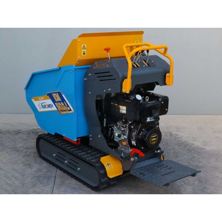 EM500L-Dump telaketjukuljetin, dumper-lava 500 kg, 6,5 HP diesel, hydraulinen kippaus