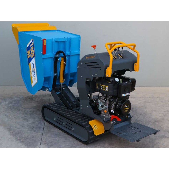 EM500L-Dump telaketjukuljetin, dumper-lava 500 kg, 6,5 HP diesel, hydraulinen kippaus