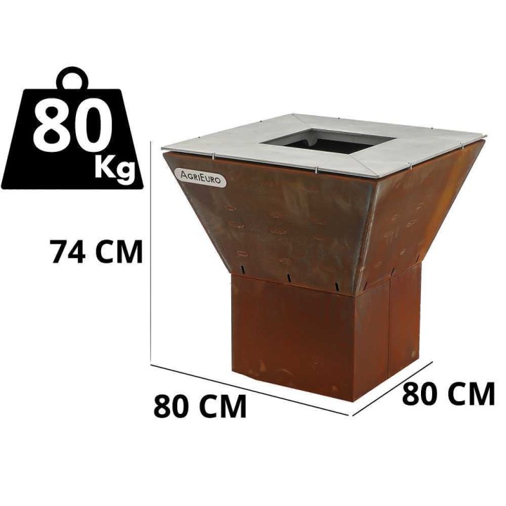 Top Line Gringo B038 puugrilli, Corten-teräs, 5 244 cm², 80 kg