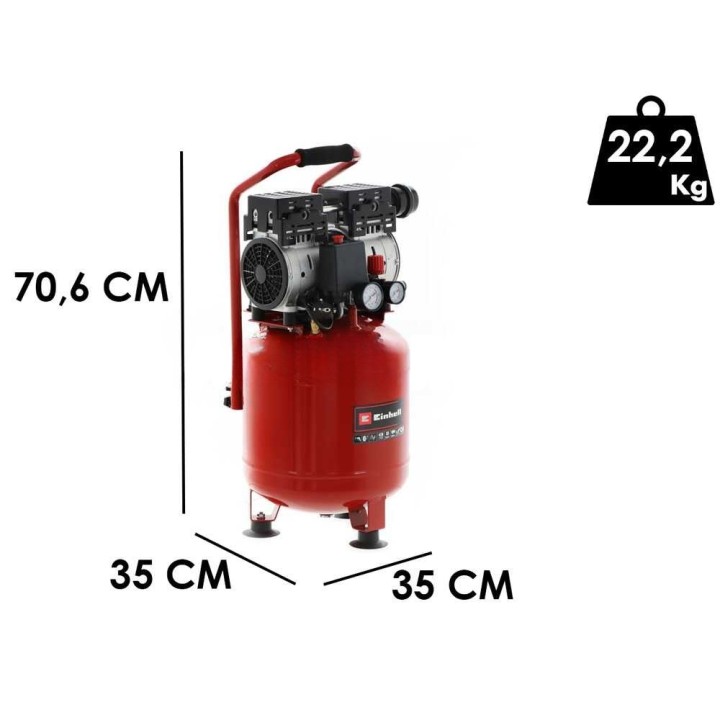 Einhell TE-AC 24 Silent sähkökompressori, 24 l, 8 bar, 1 HP