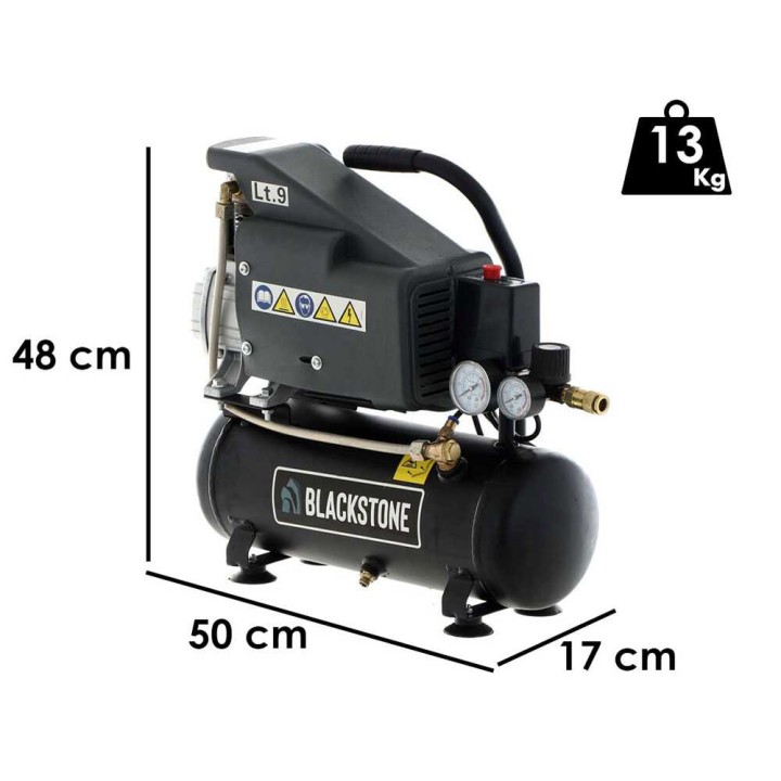 BlackStone LBC 09-15 sähkökompressori, 9 l, 1,5 HP, 8 bar