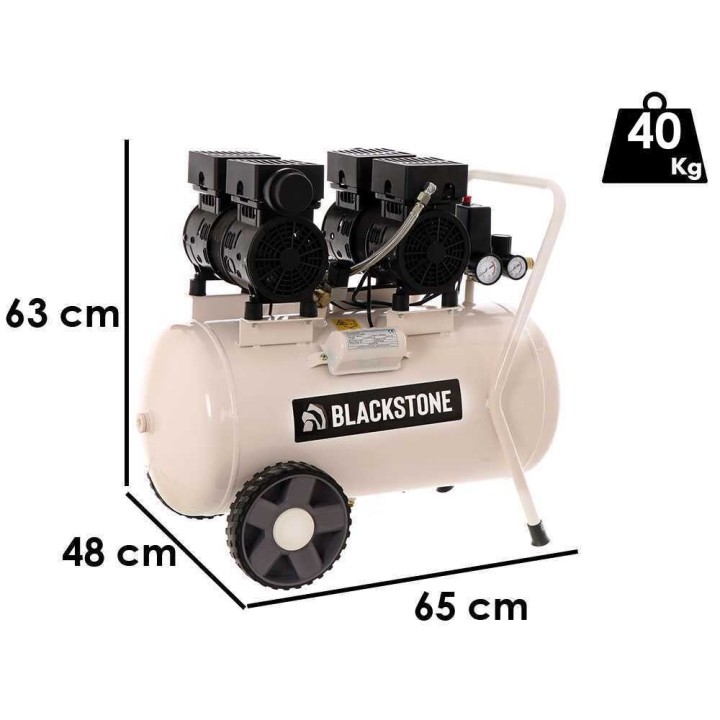 BlackStone SBC 50-20 hiljainen sähkökompressori, 2 HP, 50 l, 8 bar