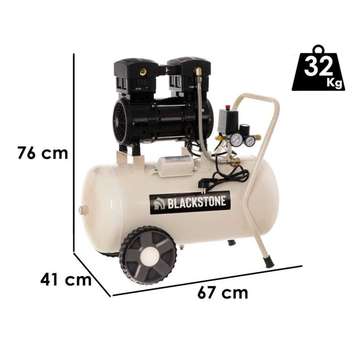 BlackStone SBC 50-15 hiljainen öljytön sähkökompressori, 50 l, 1,5 HP, 230 V