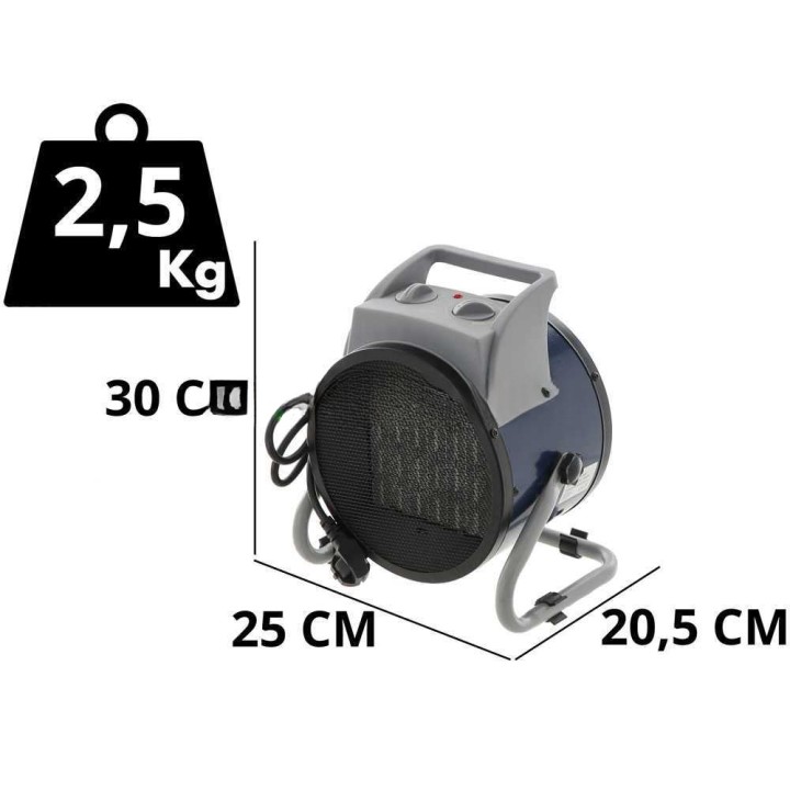 BullMach BM-EFH 3RC sähköinen lämminilmageneraattori, 3 kW, keraaminen elementti