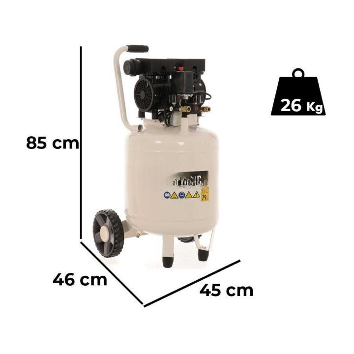 BlackStone V-SBC 50-10 hiljainen öljytön kompressori, 50 l, 1 HP, 8 bar