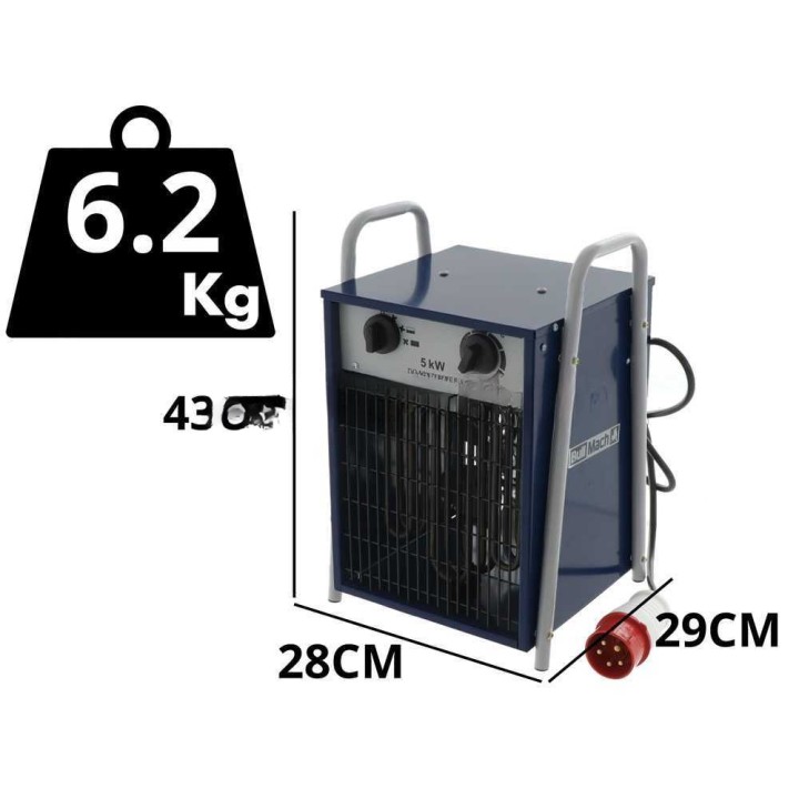 BullMach BM-EFH 5H sähköinen lämminilmakehitin, 5 kW, 400 V