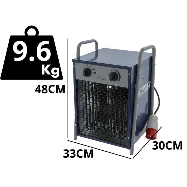 BullMach BM-EFH 9H lämminilmageneraattori, 9 kW, kolmivaiheinen 400 V