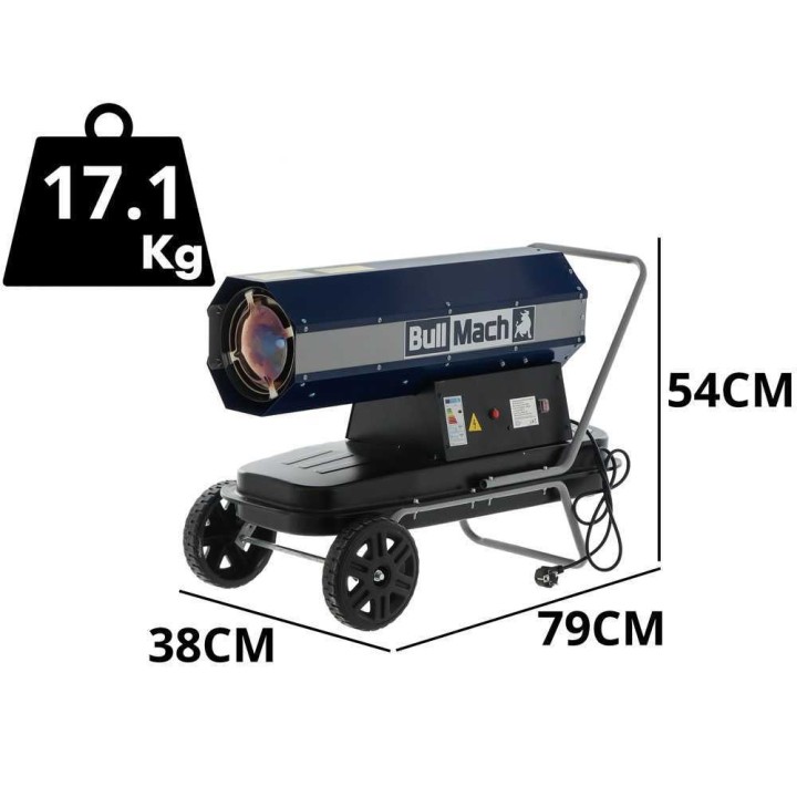 BullMach BM-DDH 20 dieselkäyttöinen lämminilmageneraattori, 20 kW, 230 V