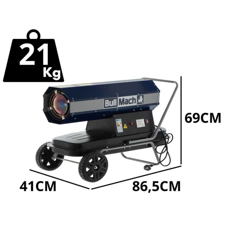 BullMach BM-DDH 30 dieselkäyttöinen lämminilmageneraattori, 30 kW, kärryllä