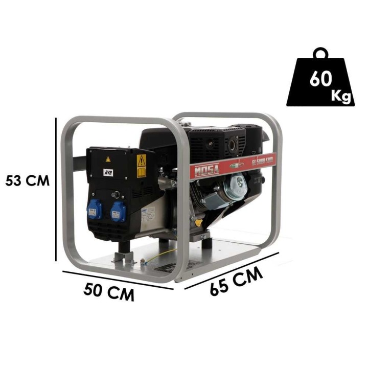 MOSA GE 5000 KBM AVR -bensiinigeneraattori, 4,4 kW, 230 V, Kohler CP CH 395