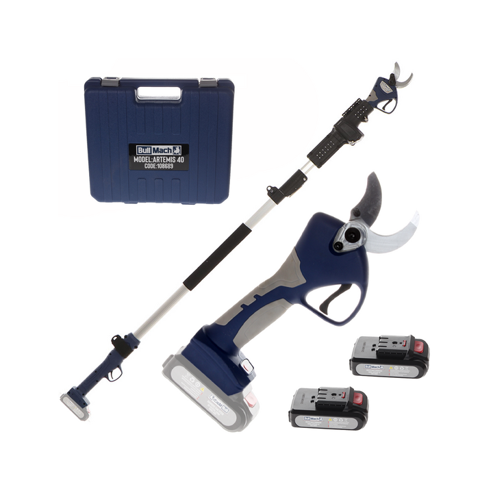BullMach ARTEMIS 40 sähköoksasakset teleskooppivarrella 21 V 40 mm