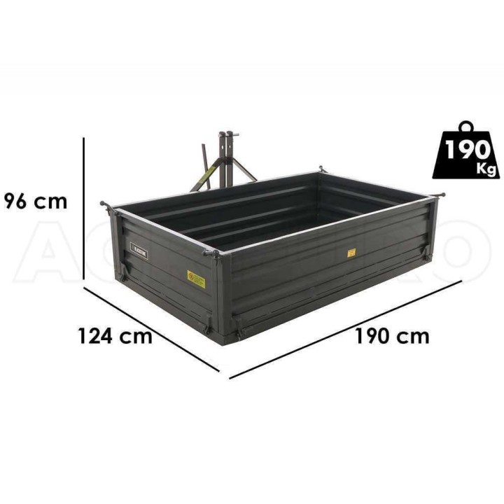 BlackStone B-TB 180 traktorin kuljetuslava, 700 kg, manuaalinen kippaus