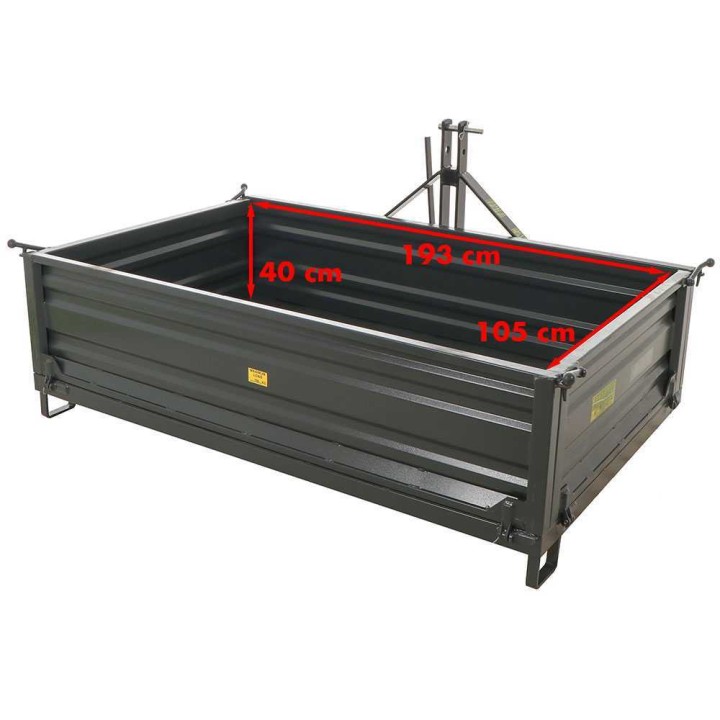 BlackStone B-TB 200 traktorin kuljetuslava, 700 kg, manuaalinen kallistus, 3 irrotettavaa laitaa