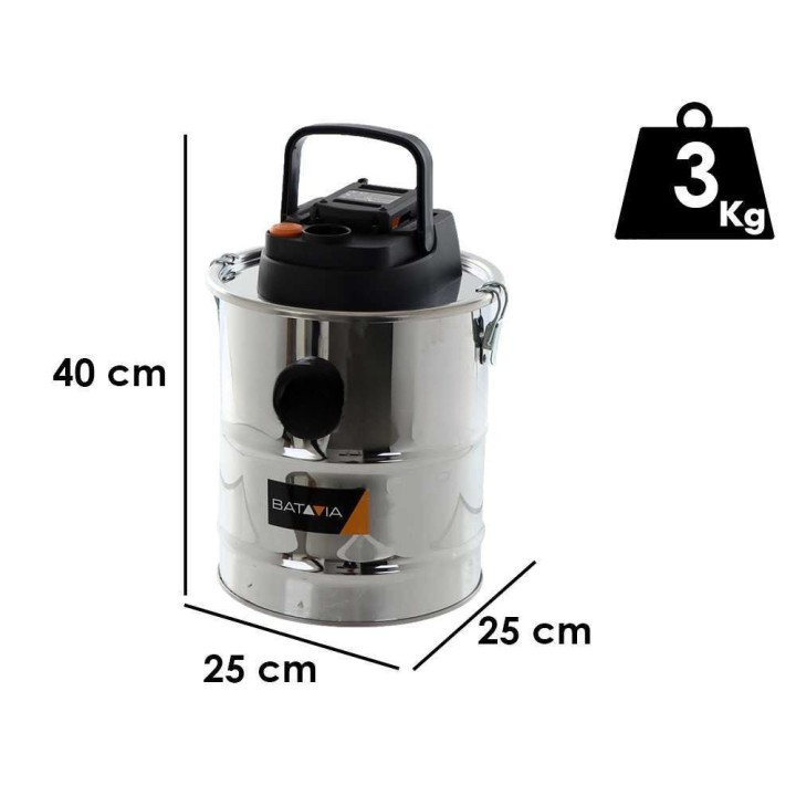 Batavia tuhkaimuri, 12 l, 18 V litiumioniakku, 2 Ah