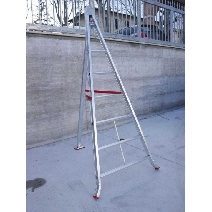 Country 6 kolmijalkatikkaat puiden hoitoon, alumiini, 6 askelmaa, 225 cm, 150 kg
