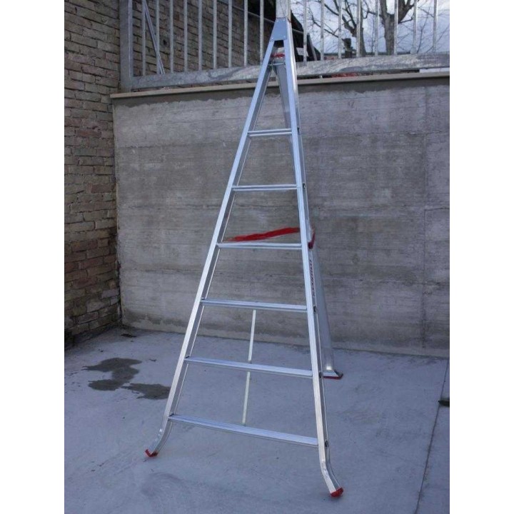 Country 6 kolmijalkatikkaat puiden hoitoon, alumiini, 6 askelmaa, 225 cm, 150 kg