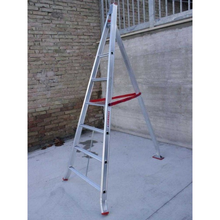 Country 6 kolmijalkatikkaat puiden hoitoon, alumiini, 6 askelmaa, 225 cm, 150 kg