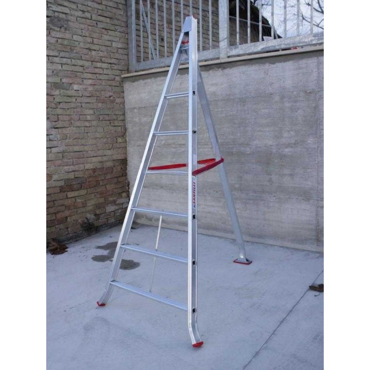 Country 6 kolmijalkatikkaat puiden hoitoon, alumiini, 6 askelmaa, 225 cm, 150 kg