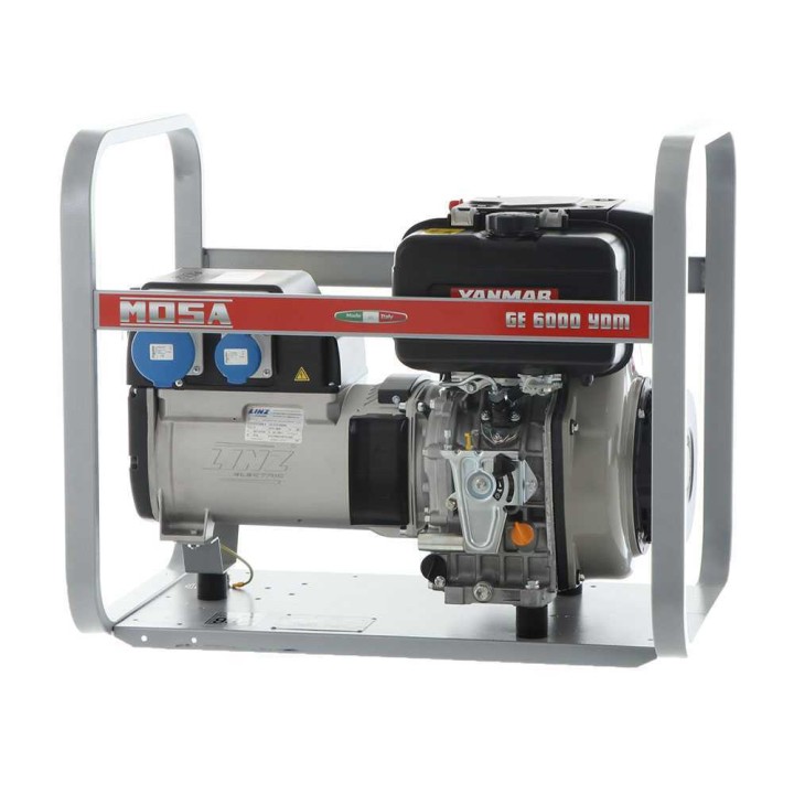 MOSA GE 6000 YDM dieselgeneraattori, 5,1 kW, 230 V, Yanmar L 100 N