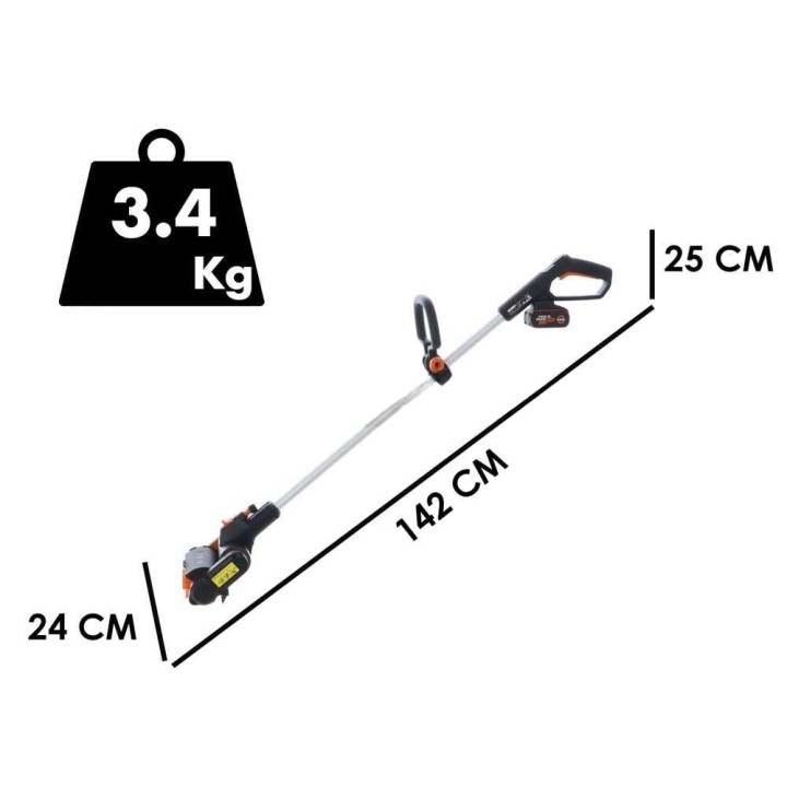 WORX WG441E ulkopintojen puhdistin, 20 V, 4 Ah, 2 harjarullaa