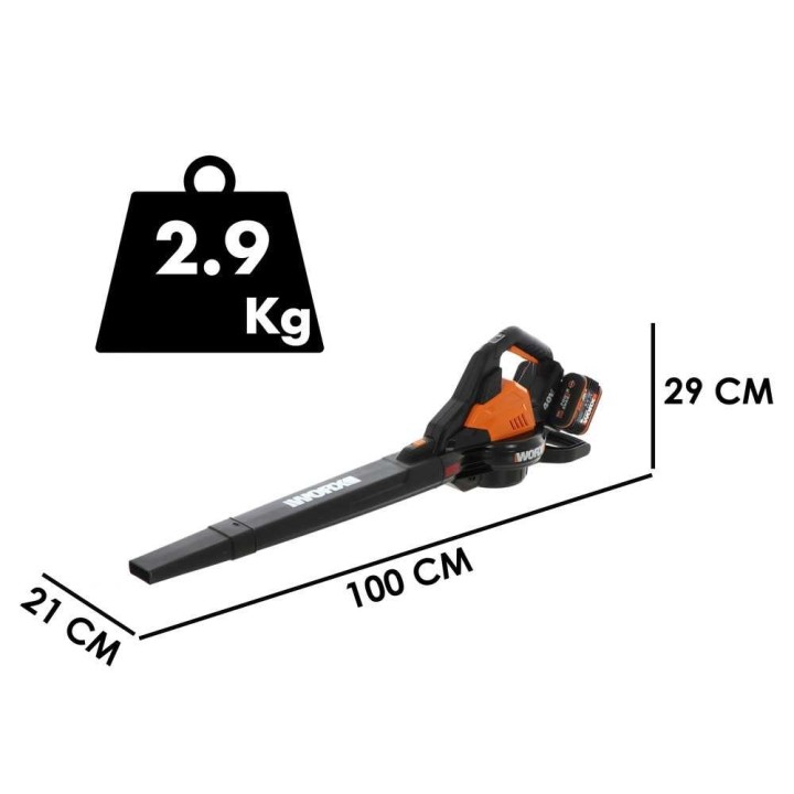 Worx WG583E 3-in-1-akkupuhallin, 2 × 20 V, 4 Ah