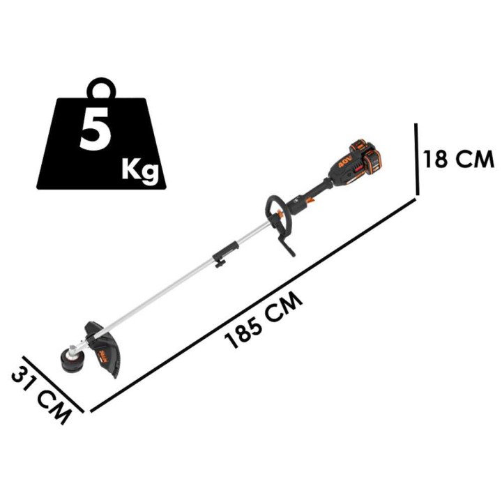 Worx NITRO WG186E akkukäyttöinen monitoimiraivaussaha, 40 V, 2 × 4 Ah