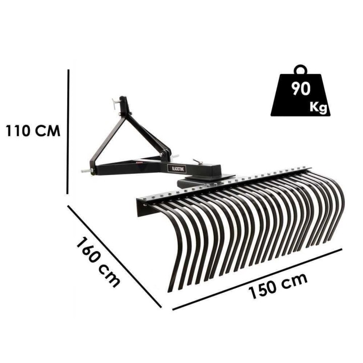 Blackstone B-LRK 150 traktoriharava, 150 cm, kolmipistekiinnitys