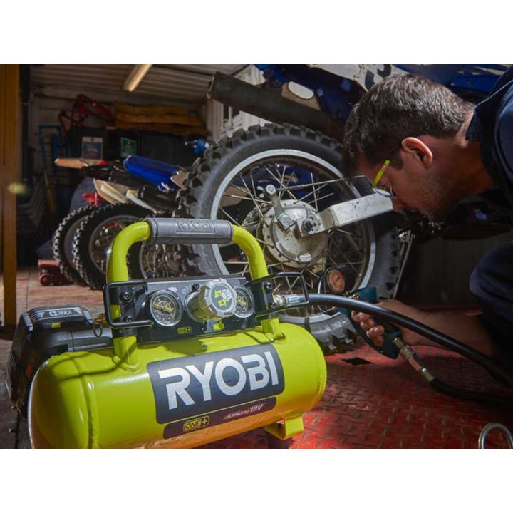 Ryobi R18AC-0 akkukompressori, 18 V, 8,3 bar, 3,8 l, ilman akkua ja laturia