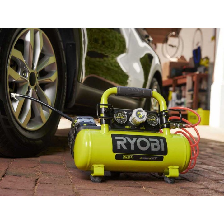 Ryobi R18AC-0 akkukompressori, 18 V, 8,3 bar, 3,8 l, ilman akkua ja laturia