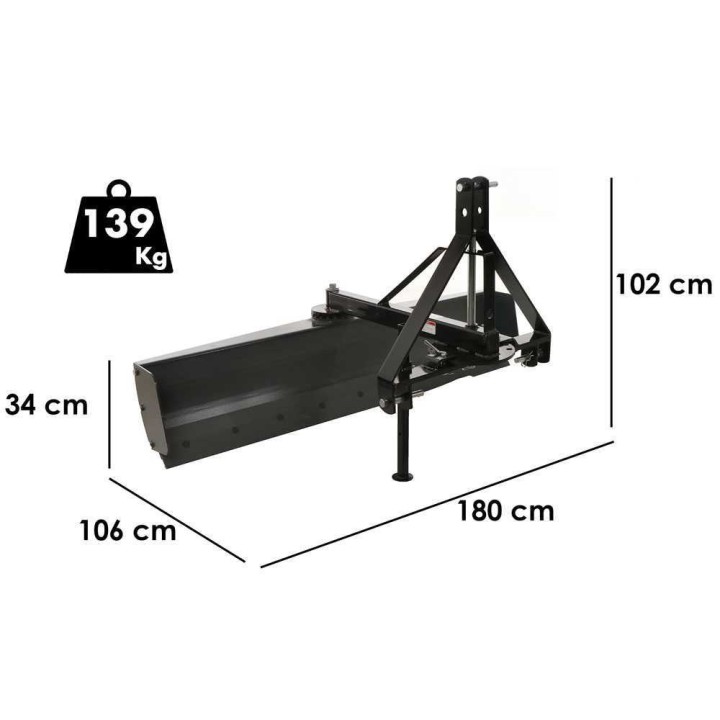 Blackstone B-GB 180 traktorin tasausterä, 180 cm, 360° kääntö