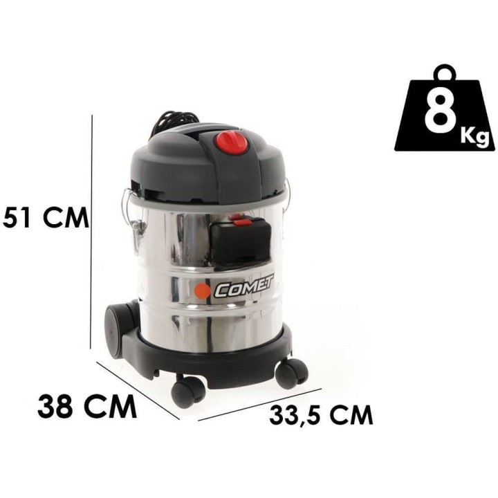 Comet CVP 120 X märkä- ja kuivaimuri, 20 l, 1 400 W, ruostumaton teräs