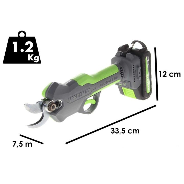Verdemax FE20 sähköiset oksasakset, 20 V, 2 Ah, 30 mm