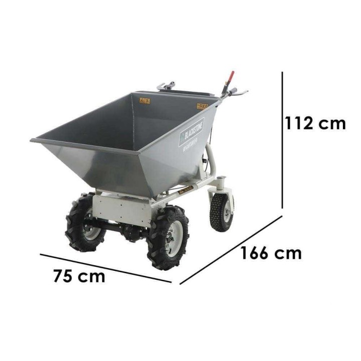 BlackStone BS-CAR 500 E-D akkukäyttöinen dumper-kottikärry, 1 000 W, 48 V