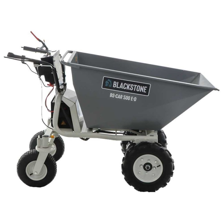 BlackStone BS-CAR 500 E-D akkukäyttöinen dumper-kottikärry, 1 000 W, 48 V