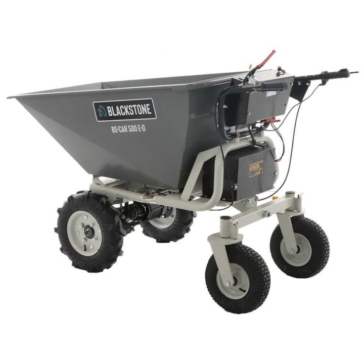 BlackStone BS-CAR 500 E-D akkukäyttöinen dumper-kottikärry, 1 000 W, 48 V